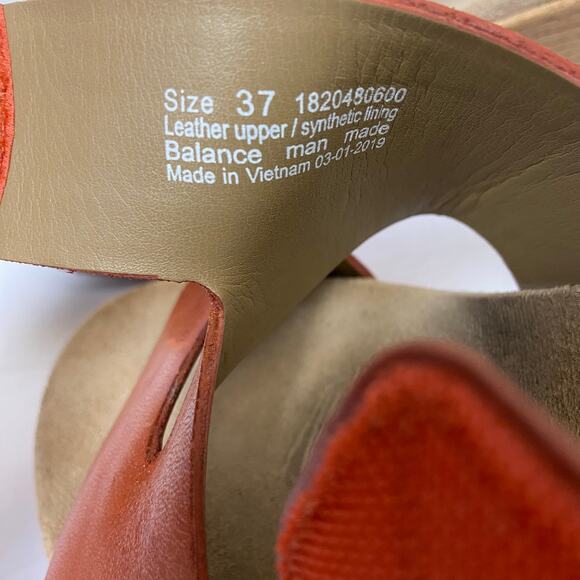 Dansko Lacee Burnished Calf Leather Strappy Sandal Rust Burnt Orange Size 37 - Picture 6 of 11